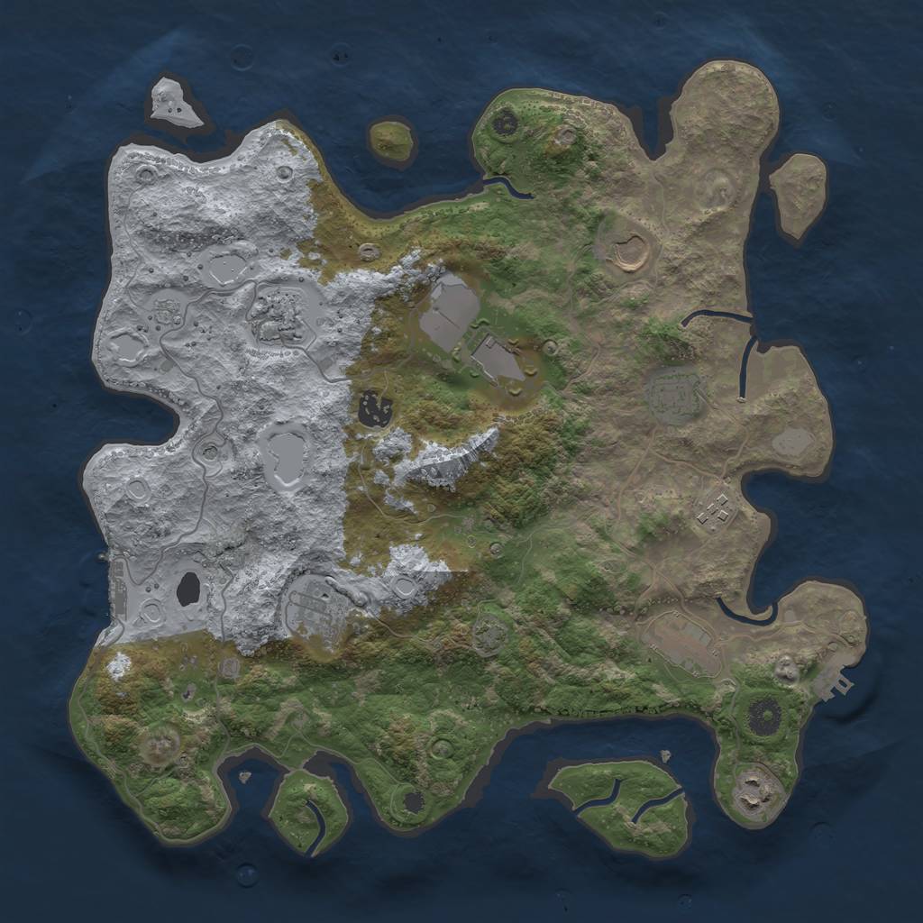 Rust Map: Procedural Map, Size: 3800, Seed: 11853446, 17 Monuments
