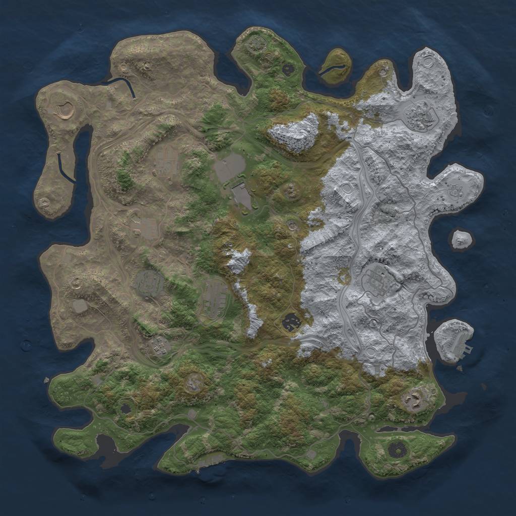 Rust Map: Procedural Map, Size: 4400, Seed: 68697361, 19 Monuments