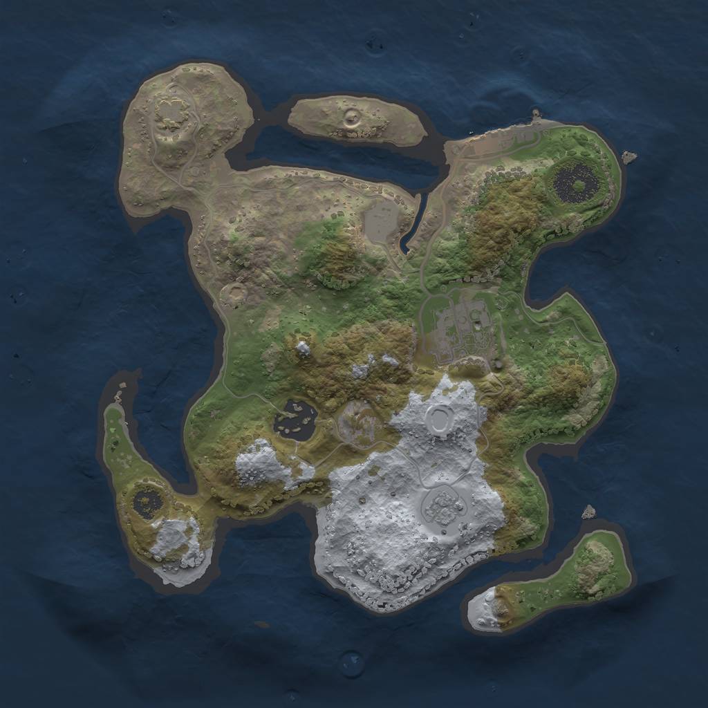 Rust Map: Procedural Map, Size: 2500, Seed: 7344, 8 Monuments