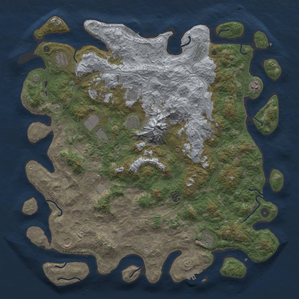 Rust Map: Procedural Map, Size: 5000, Seed: 8943126, 19 Monuments