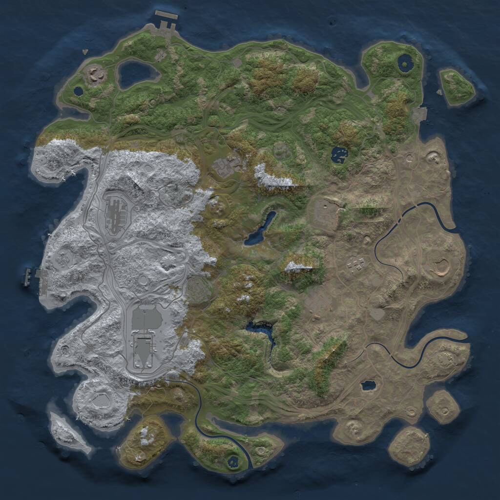 Rust Map: Procedural Map, Size: 4400, Seed: 50816890, 16 Monuments