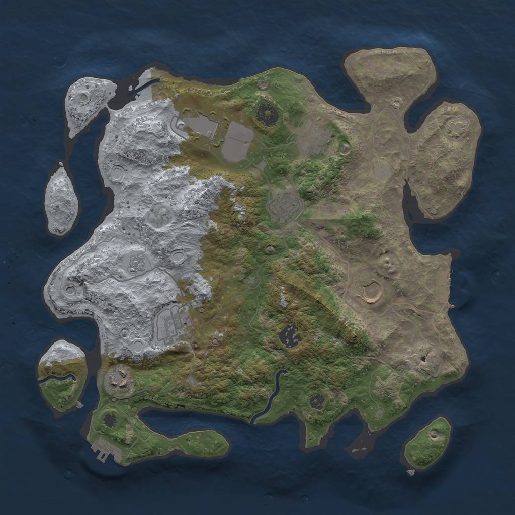 Rust Map: Procedural Map, Size: 3500, Seed: 1244244100, 15 Monuments