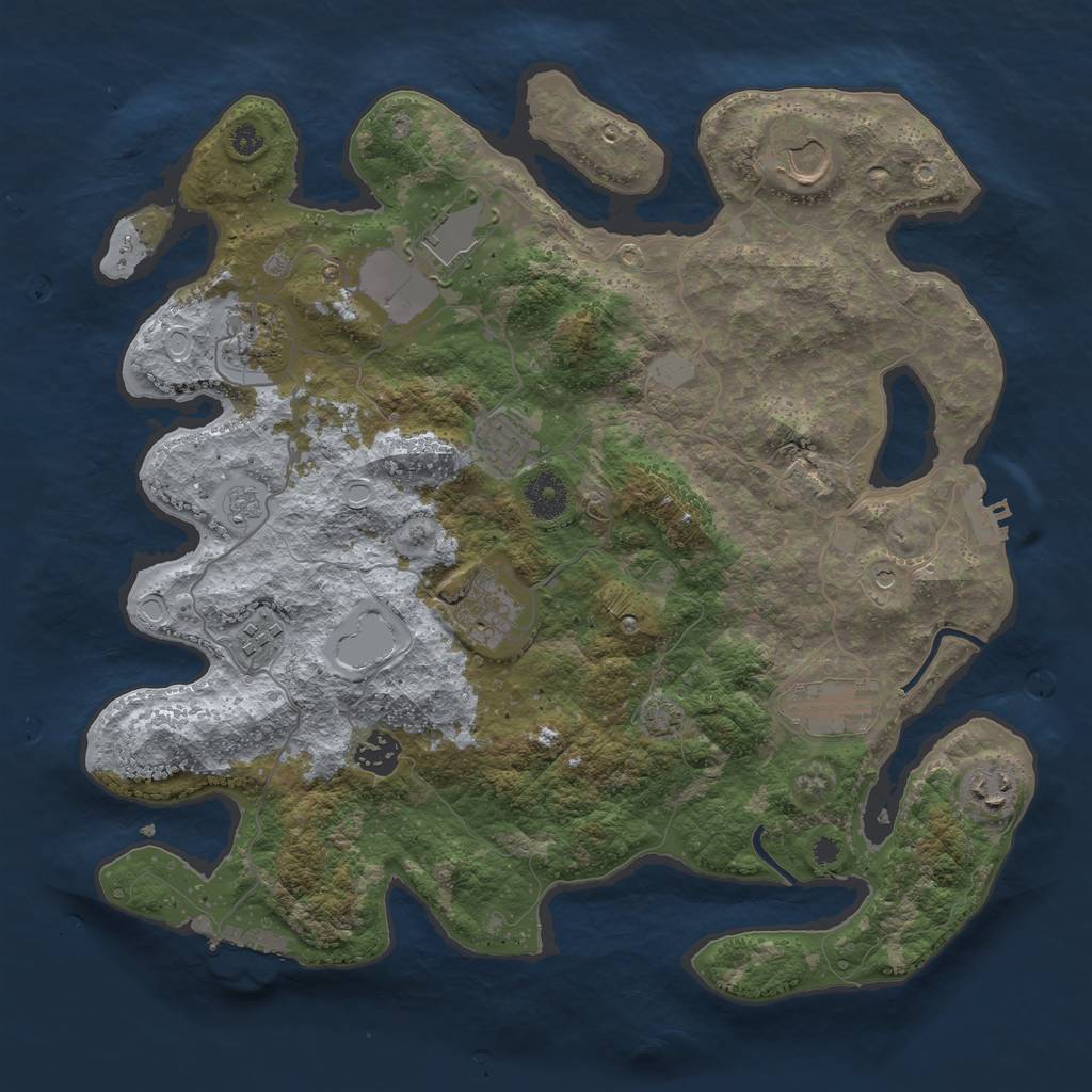 Rust Map: Procedural Map, Size: 3700, Seed: 98518384, 17 Monuments