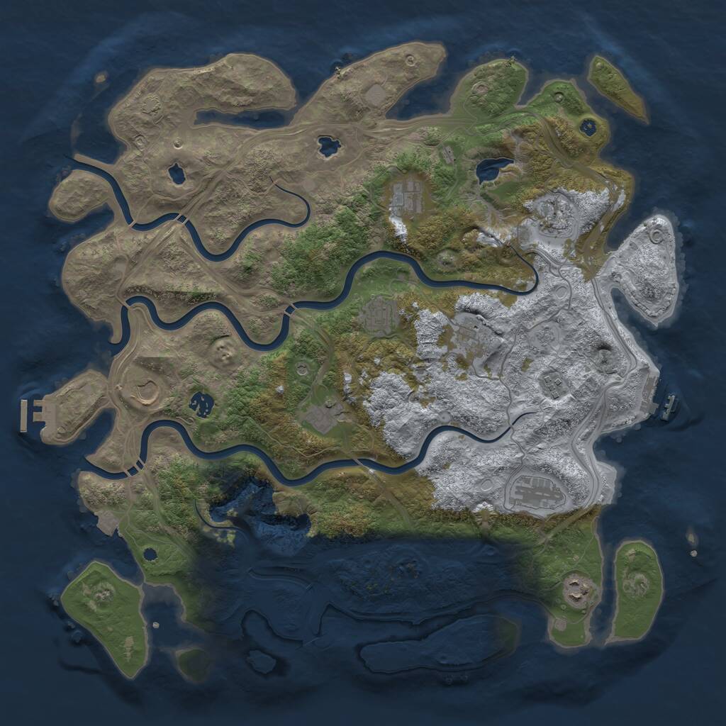 Rust Map: Procedural Map, Size: 4500, Seed: 178873757, 16 Monuments