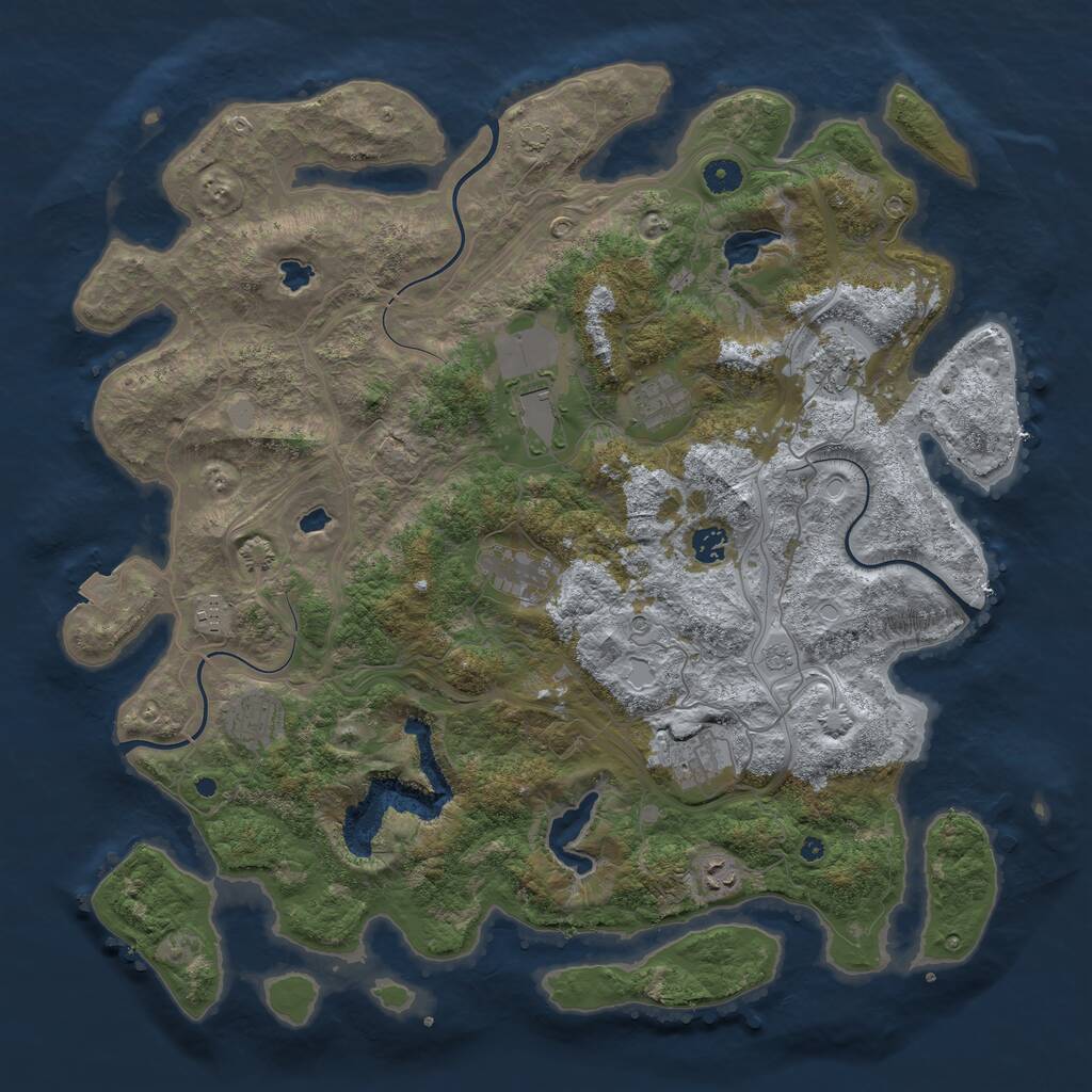Rust Map: Procedural Map, Size: 4500, Seed: 178873757, 13 Monuments