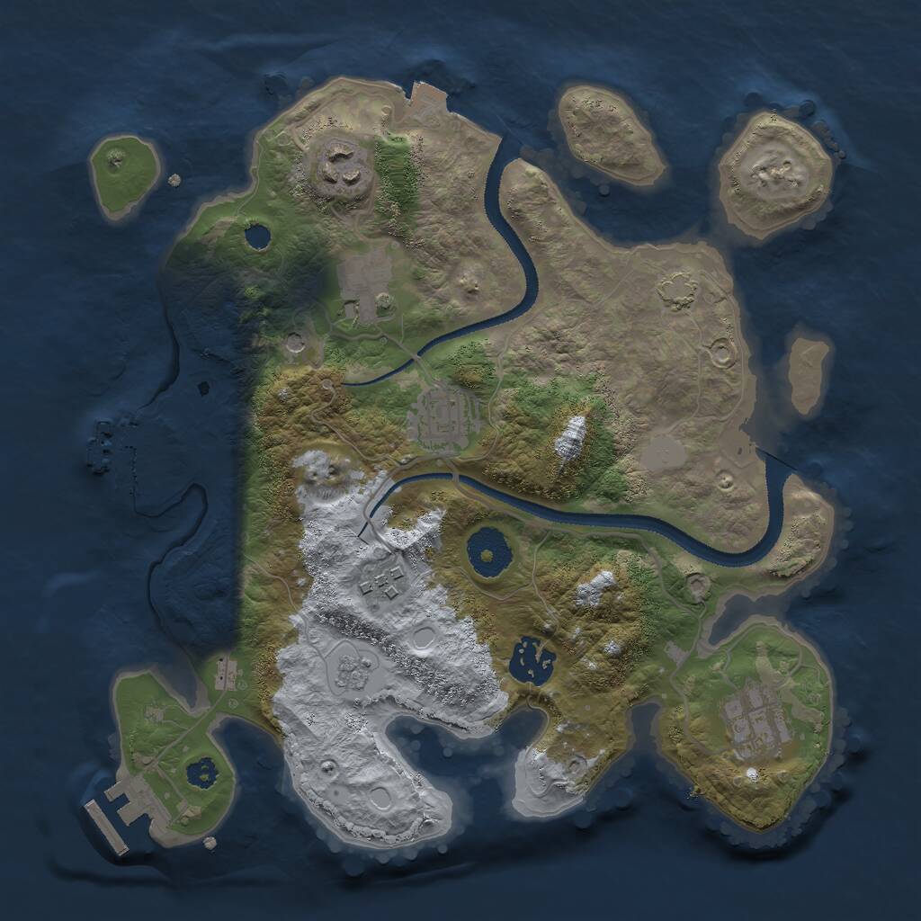 Rust Map: Procedural Map, Size: 3000, Seed: 655693278, 12 Monuments