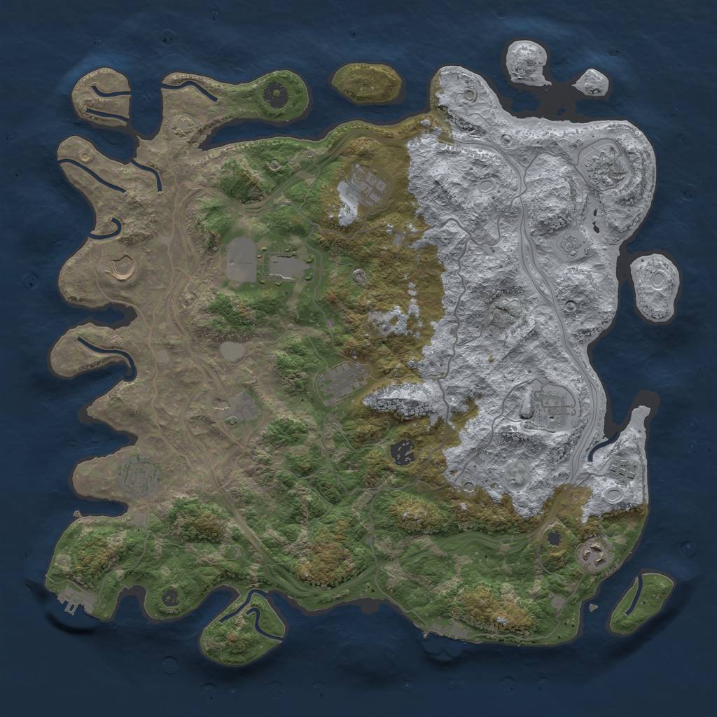 Rust Map: Procedural Map, Size: 4250, Seed: 1762023, 19 Monuments