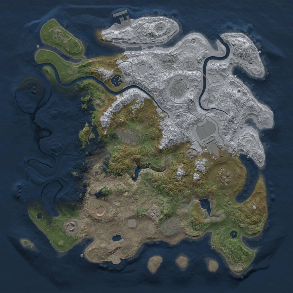 Rust Map: Procedural Map, Size: 4000, Seed: 2147085396, 15 Monuments
