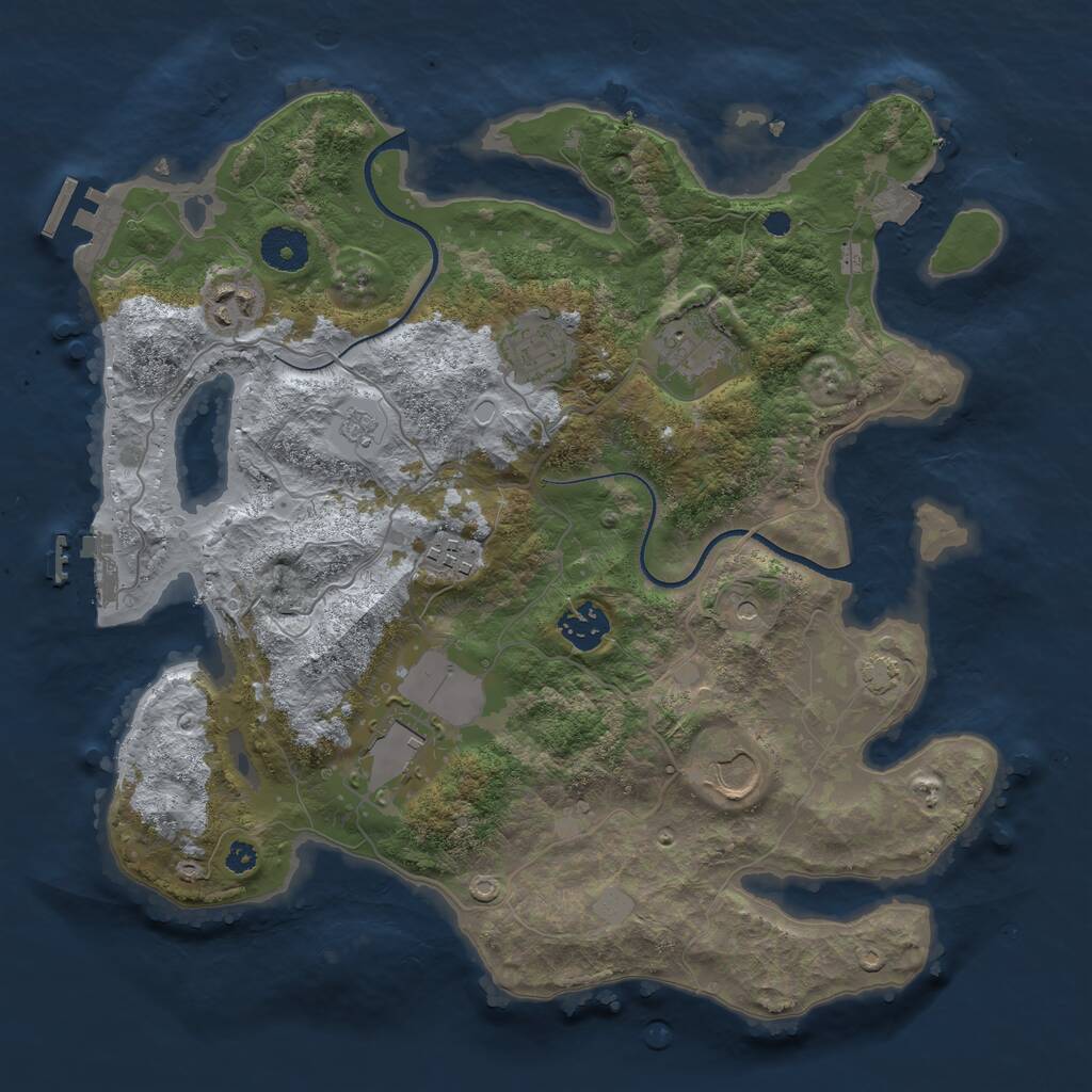 Rust Map: Procedural Map, Size: 3501, Seed: 6739, 13 Monuments