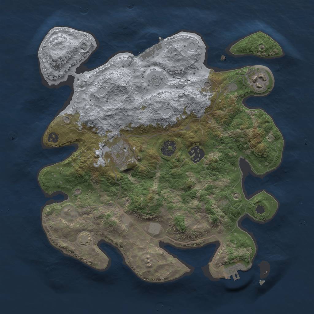 Rust Map: Procedural Map, Size: 3000, Seed: 55442761, 11 Monuments