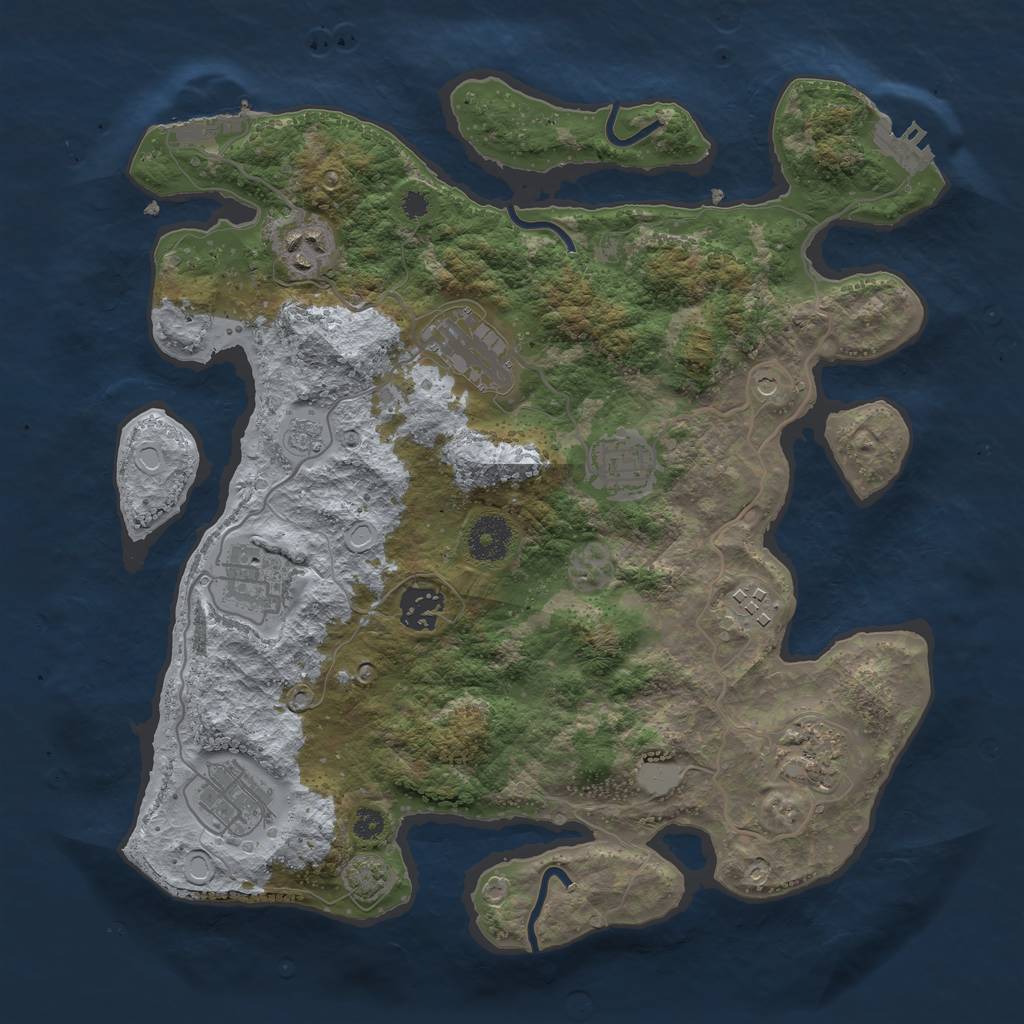 Rust Map: Procedural Map, Size: 3400, Seed: 337175763, 16 Monuments