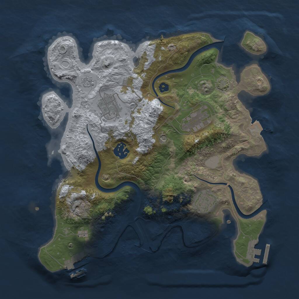 Rust Map: Procedural Map, Size: 3000, Seed: 16793, 10 Monuments