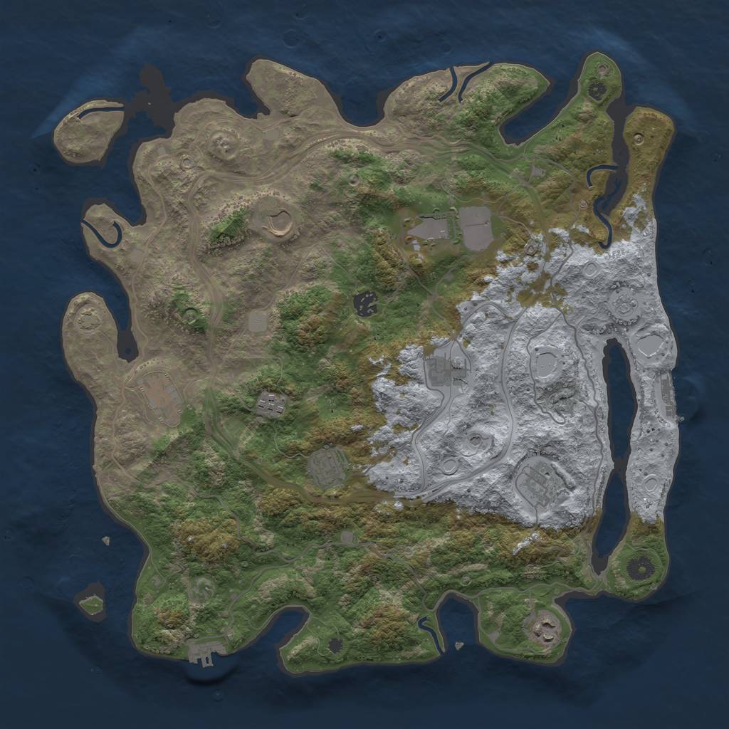 Rust Map: Procedural Map, Size: 4250, Seed: 1350535815, 17 Monuments