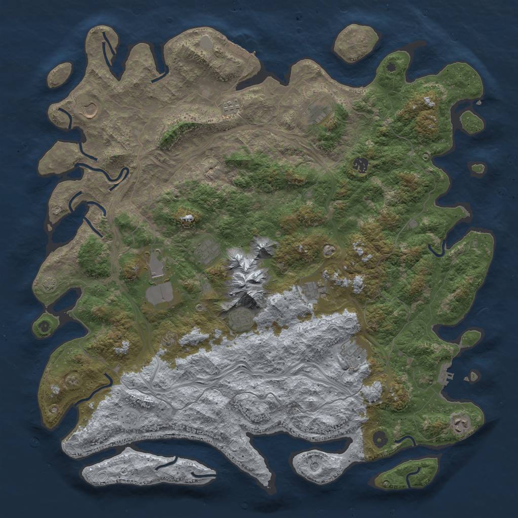 Rust Map: Procedural Map, Size: 5000, Seed: 1429347347, 18 Monuments