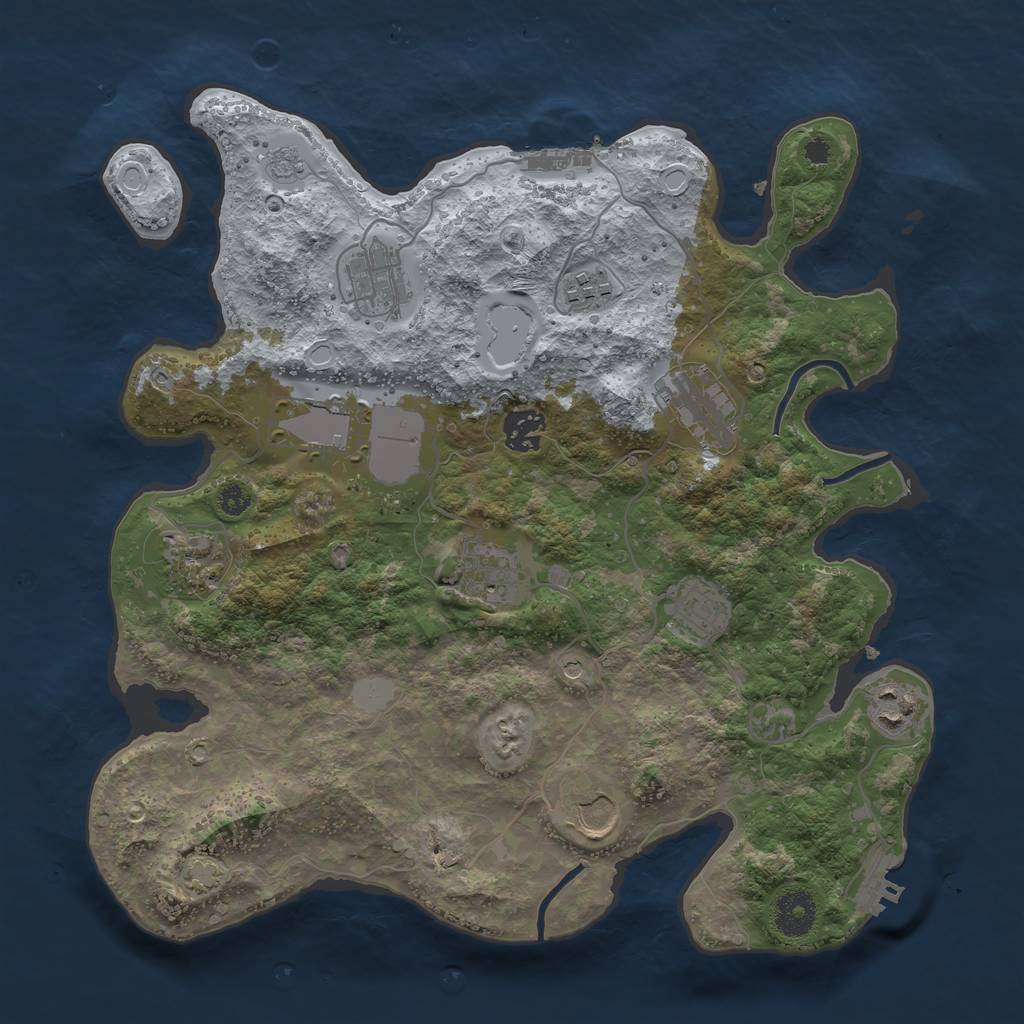 Rust Map: Procedural Map, Size: 3500, Seed: 300813725, 18 Monuments