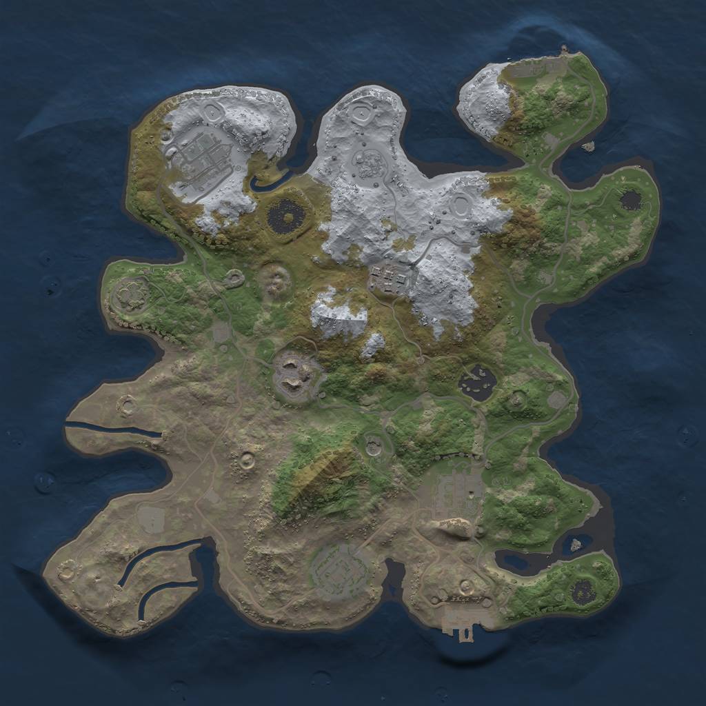 Rust Map: Procedural Map, Size: 3000, Seed: 8402823, 14 Monuments