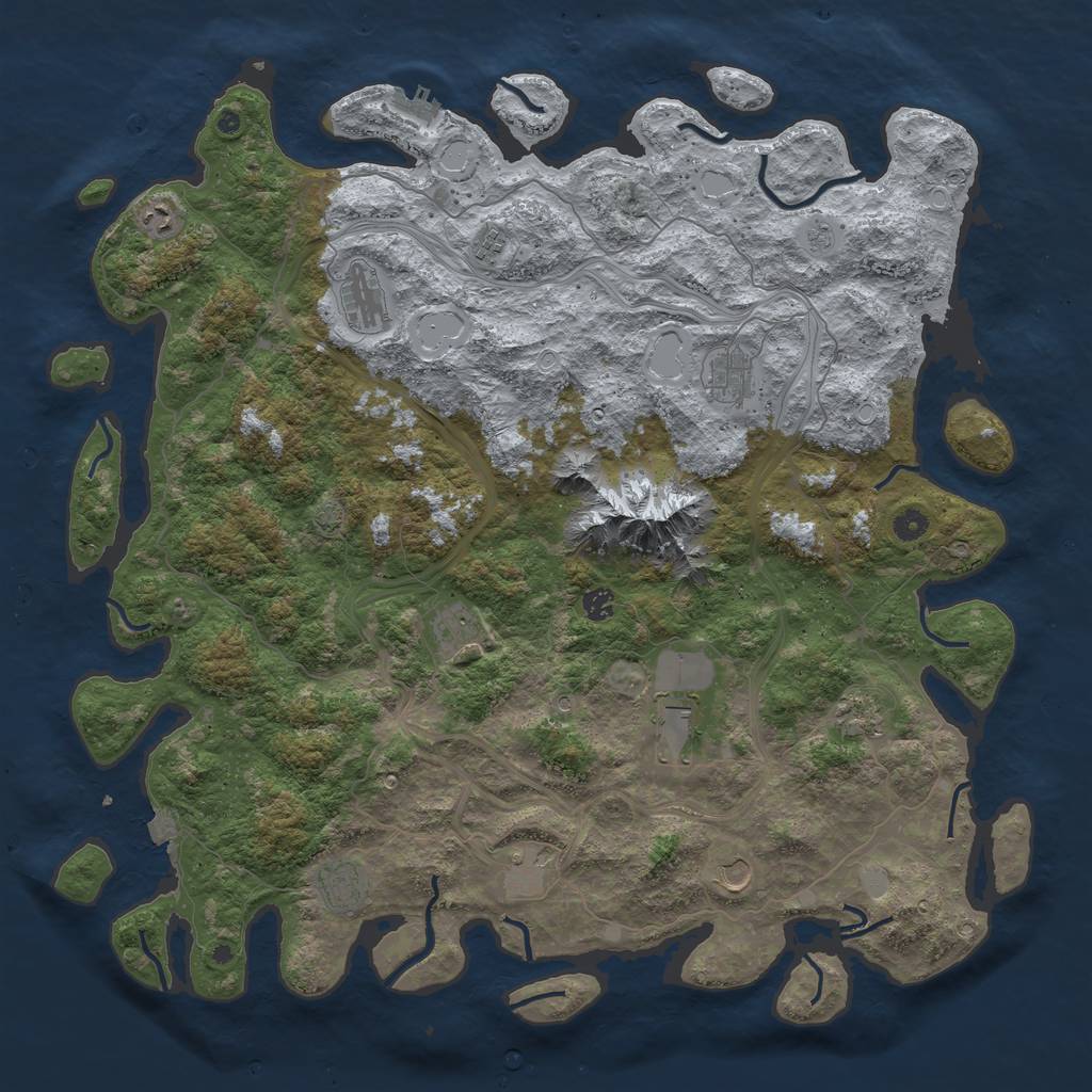Rust Map: Procedural Map, Size: 5000, Seed: 13889, 18 Monuments