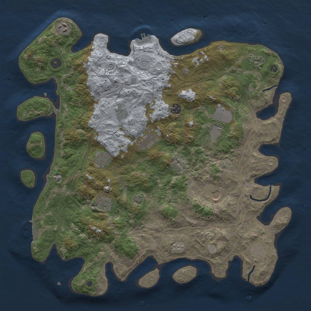 Rust Map: Procedural Map, Size: 4400, Seed: 7724585, 19 Monuments