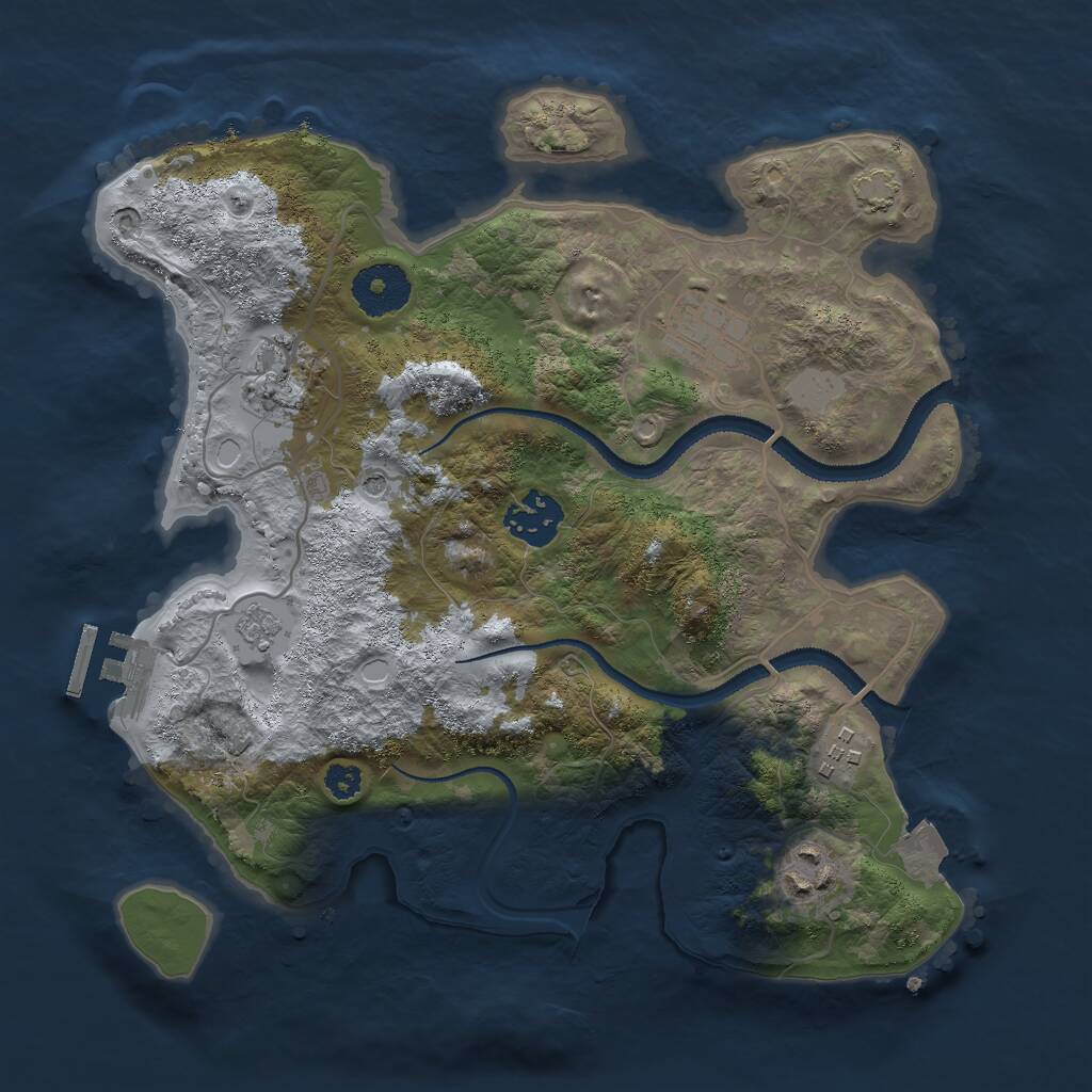 Rust Map: Procedural Map, Size: 3000, Seed: 16738, 10 Monuments