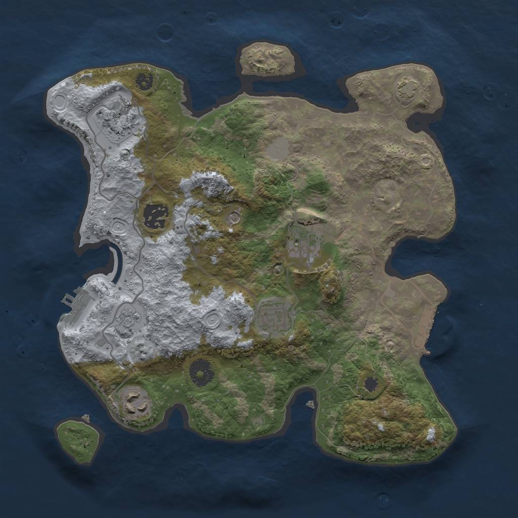 Rust Map: Procedural Map, Size: 3000, Seed: 16738, 13 Monuments