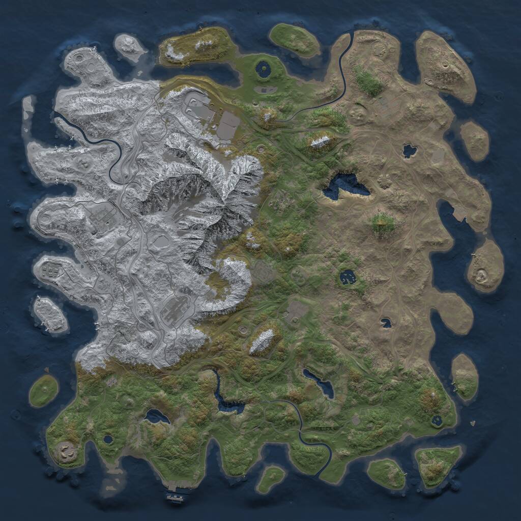 Rust Map: Procedural Map, Size: 5000, Seed: 328949, 15 Monuments