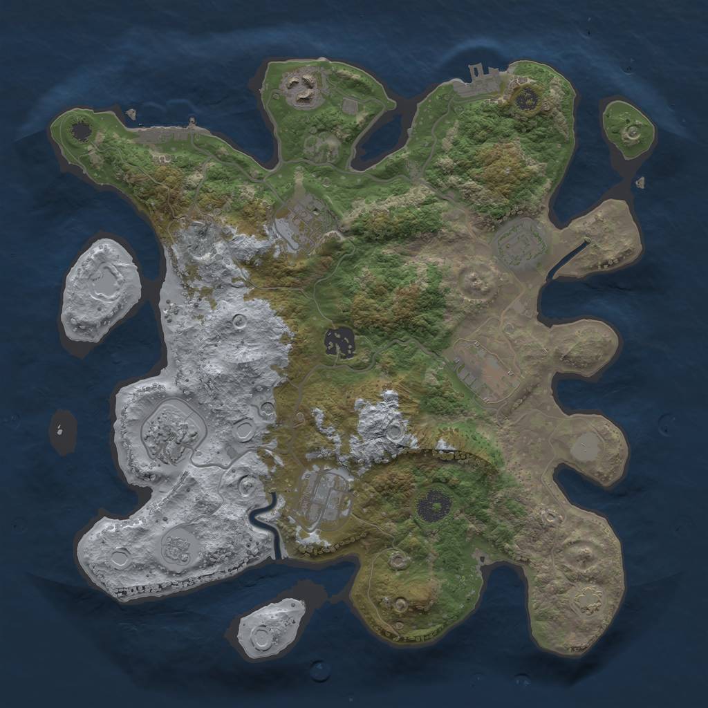 Rust Map: Procedural Map, Size: 3250, Seed: 941514136, 15 Monuments