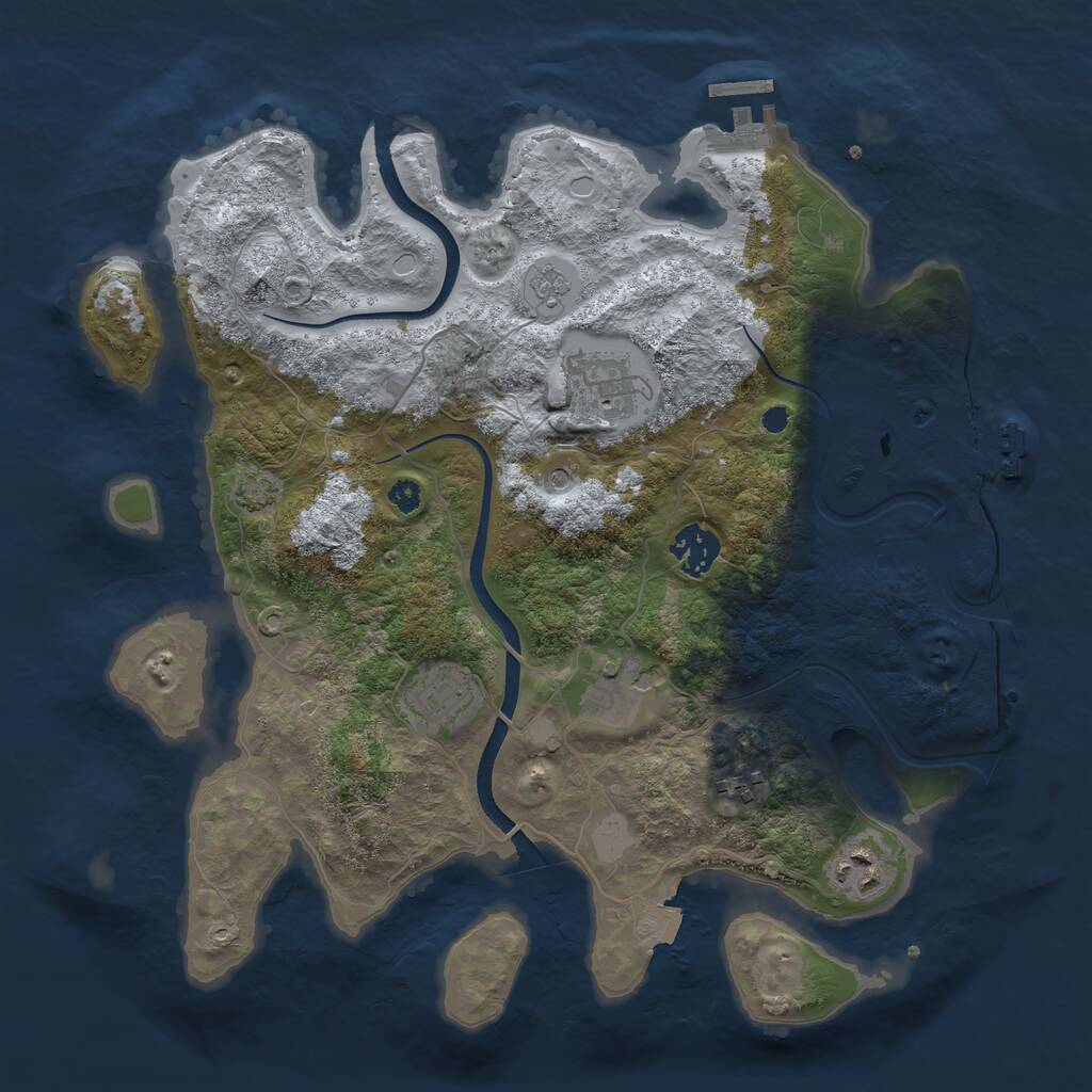 Rust Map: Procedural Map, Size: 3400, Seed: 90707606, 12 Monuments