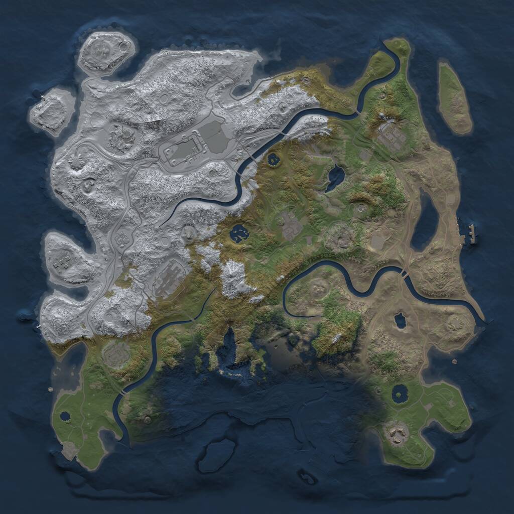 Rust Map: Procedural Map, Size: 4300, Seed: 7171586, 16 Monuments