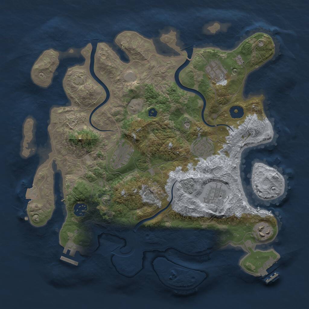 Rust Map: Procedural Map, Size: 3400, Seed: 81840089, 12 Monuments