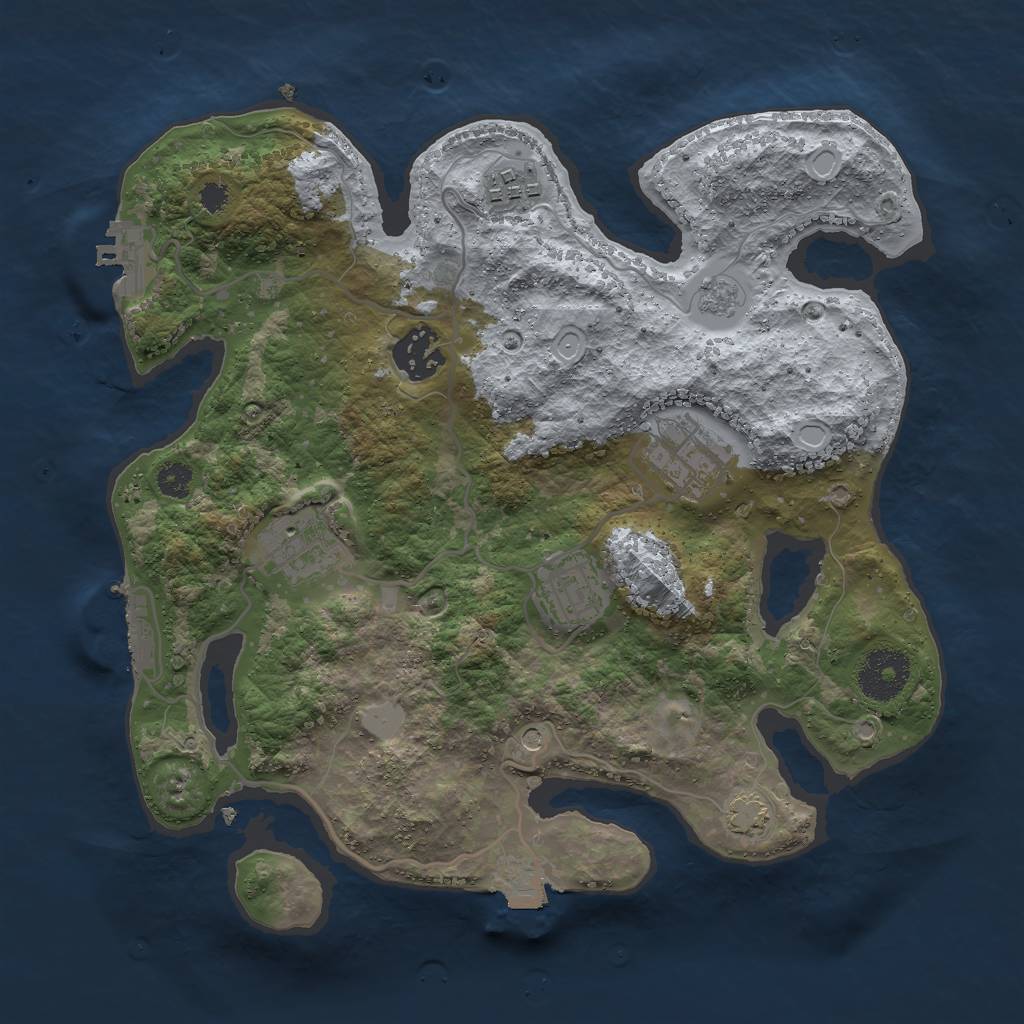 Rust Map: Procedural Map, Size: 3000, Seed: 84899, 13 Monuments