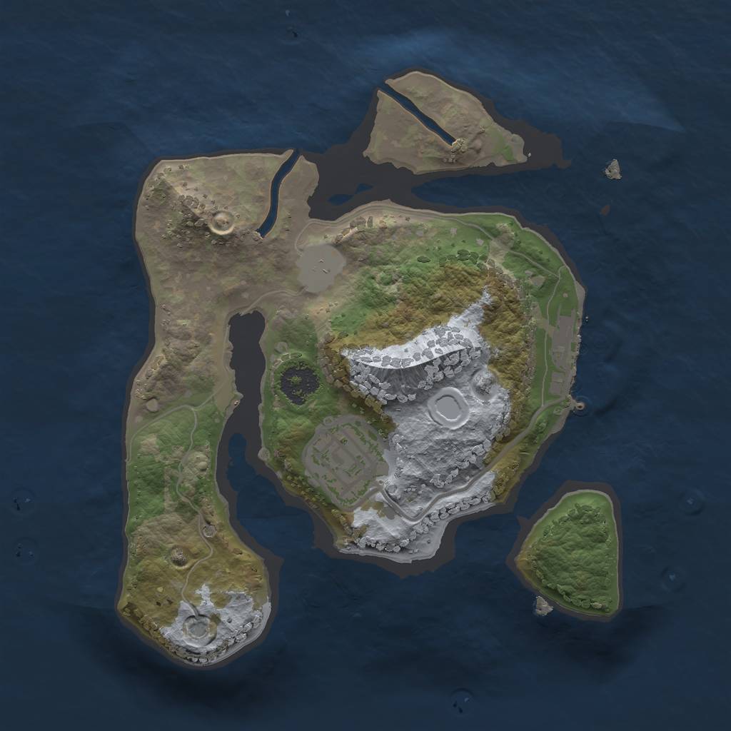 Rust Map: Procedural Map, Size: 2000, Seed: 51423774, 5 Monuments