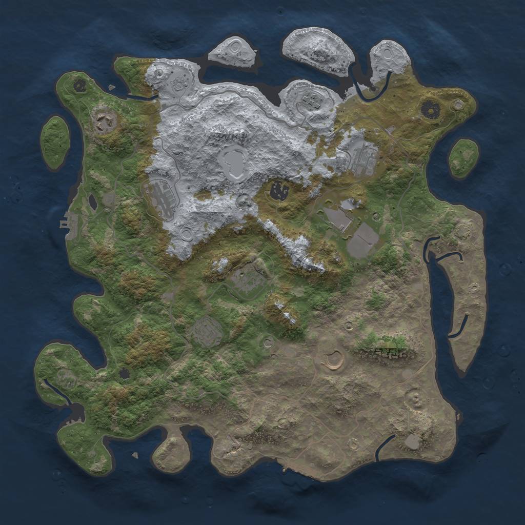Rust Map: Procedural Map, Size: 4100, Seed: 47354338, 17 Monuments