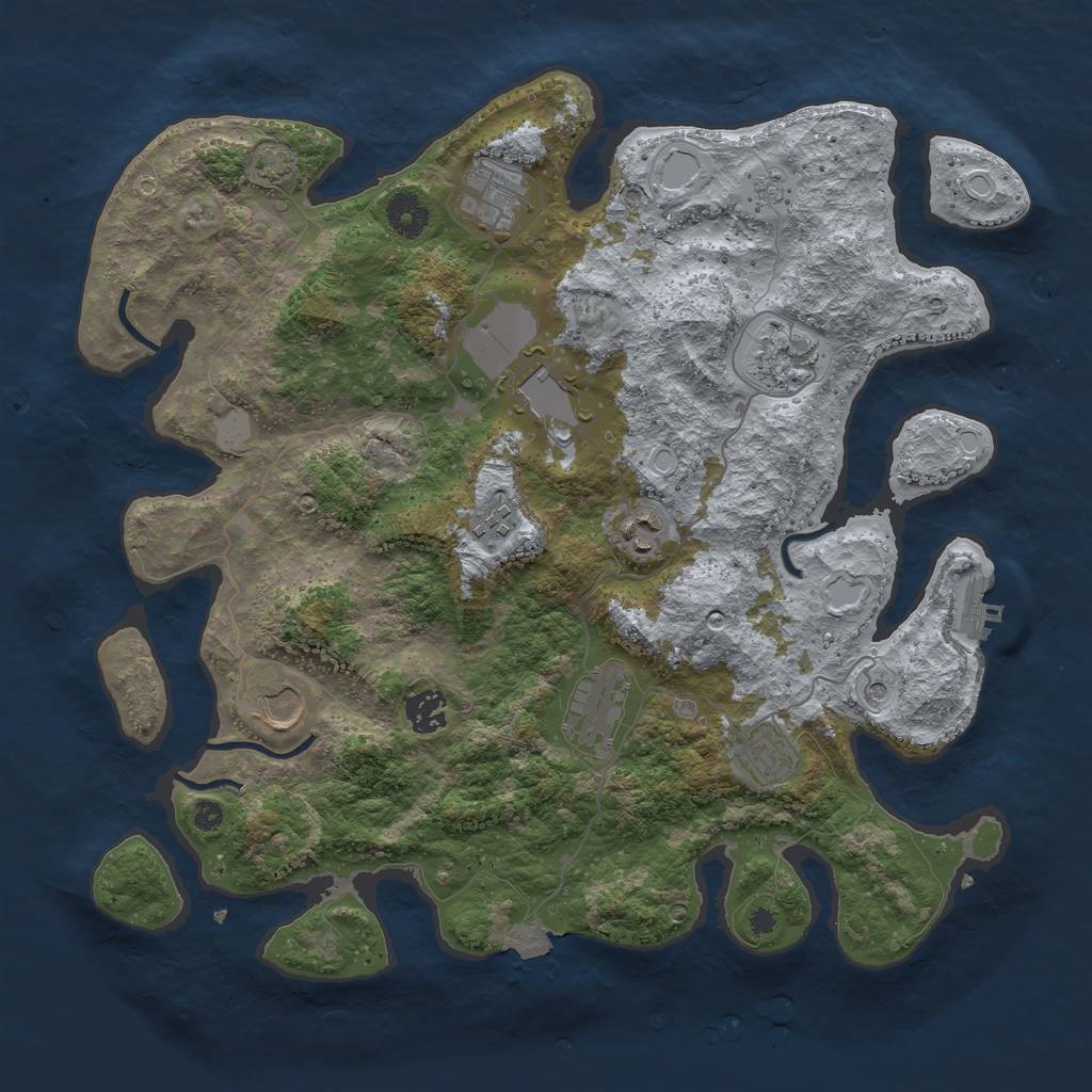 Rust Map: Procedural Map, Size: 3800, Seed: 32678191, 16 Monuments