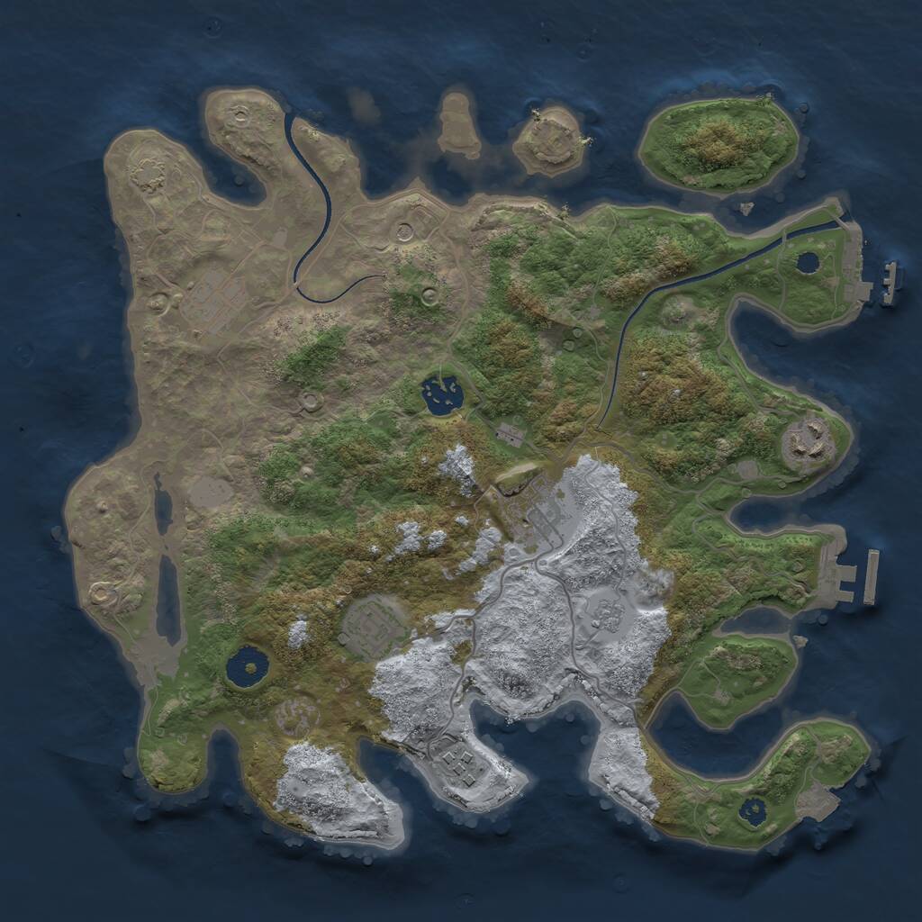 Rust Map: Procedural Map, Size: 3400, Seed: 62971173, 12 Monuments