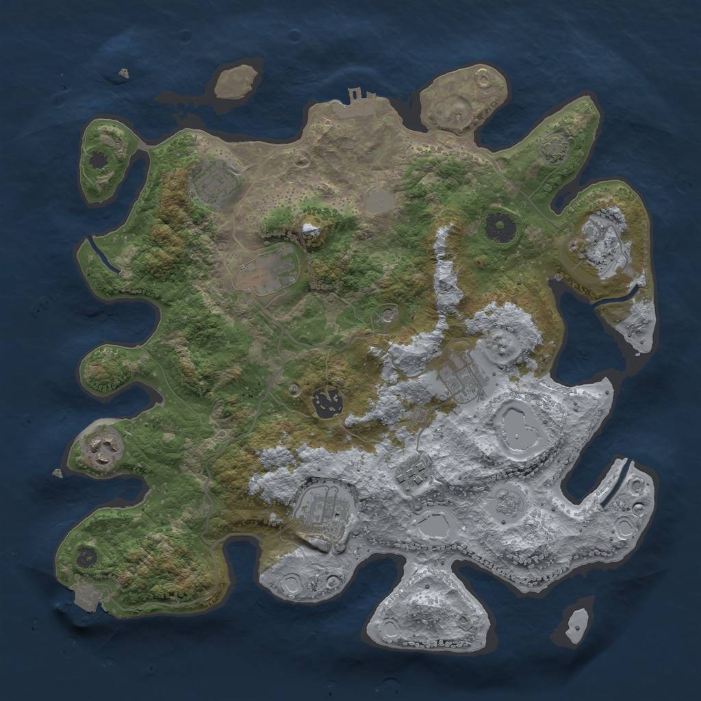 Rust Map: Procedural Map, Size: 3450, Seed: 67866248, 15 Monuments