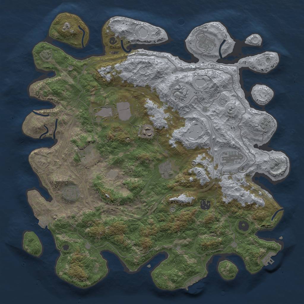 Rust Map: Procedural Map, Size: 4250, Seed: 70770684, 18 Monuments