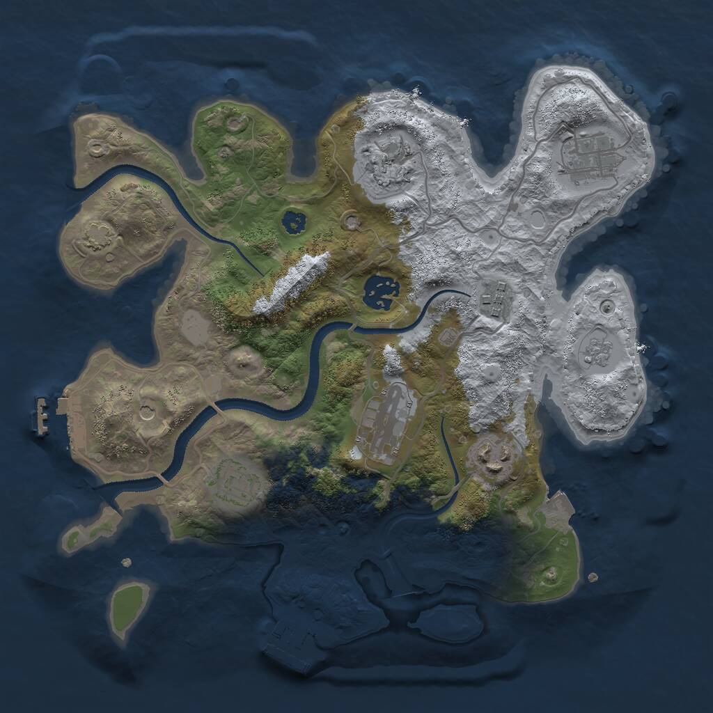 Rust Map: Procedural Map, Size: 3000, Seed: 540251977, 13 Monuments