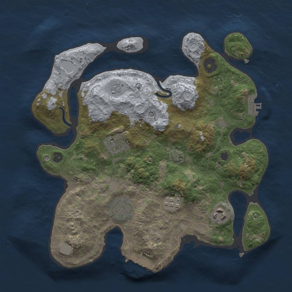 Rust Map: Procedural Map, Size: 3000, Seed: 13278, 12 Monuments