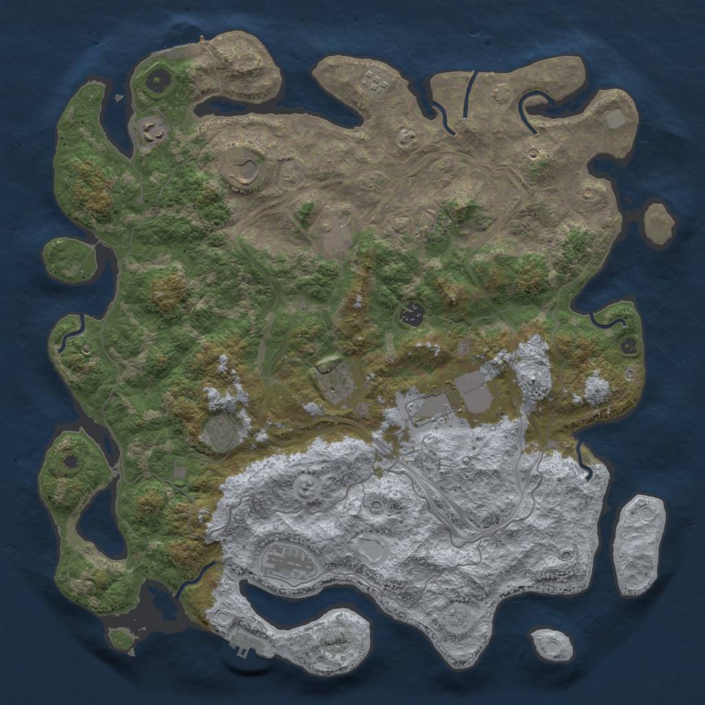 Rust Map: Procedural Map, Size: 4400, Seed: 4491282, 18 Monuments