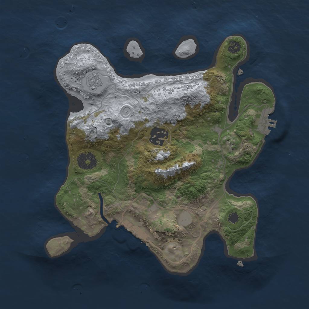 Rust Map: Procedural Map, Size: 2500, Seed: 2016495431, 7 Monuments