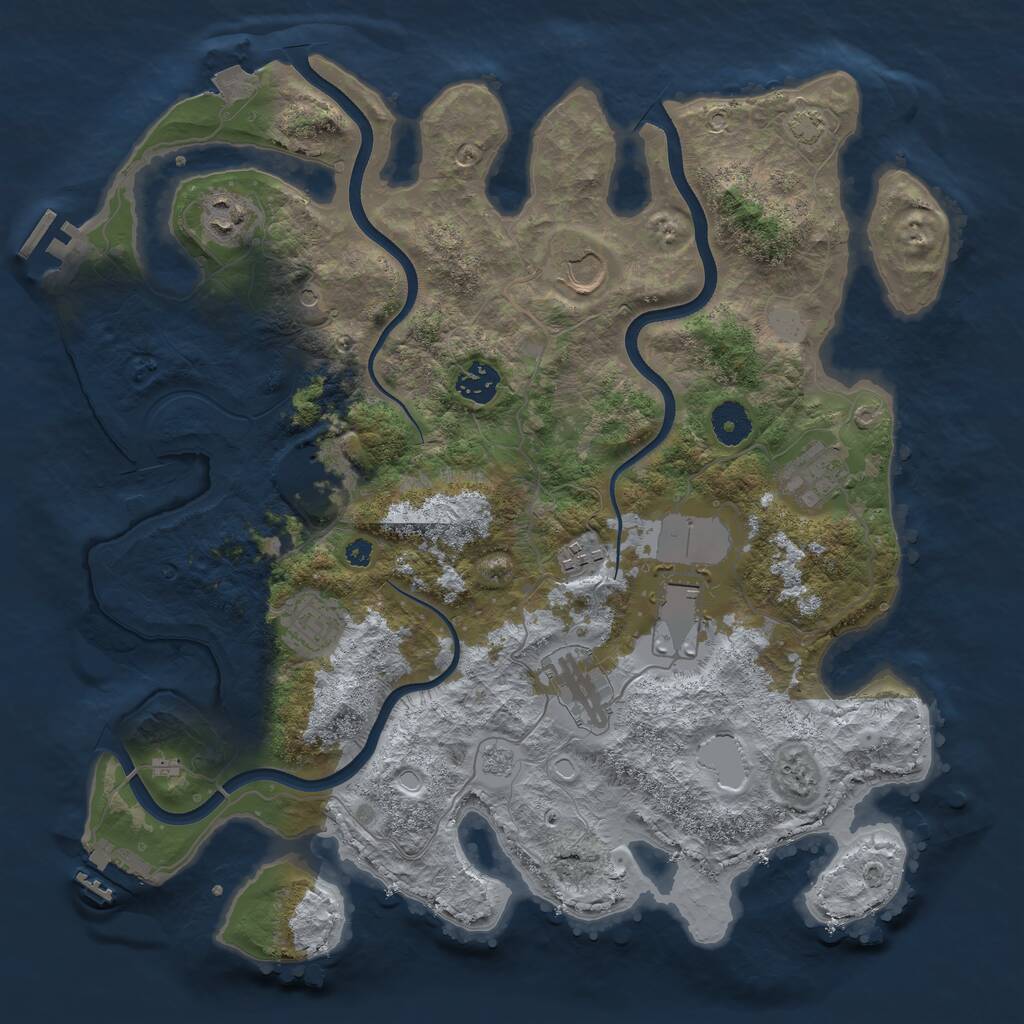 Rust Map: Procedural Map, Size: 3750, Seed: 22548786, 15 Monuments