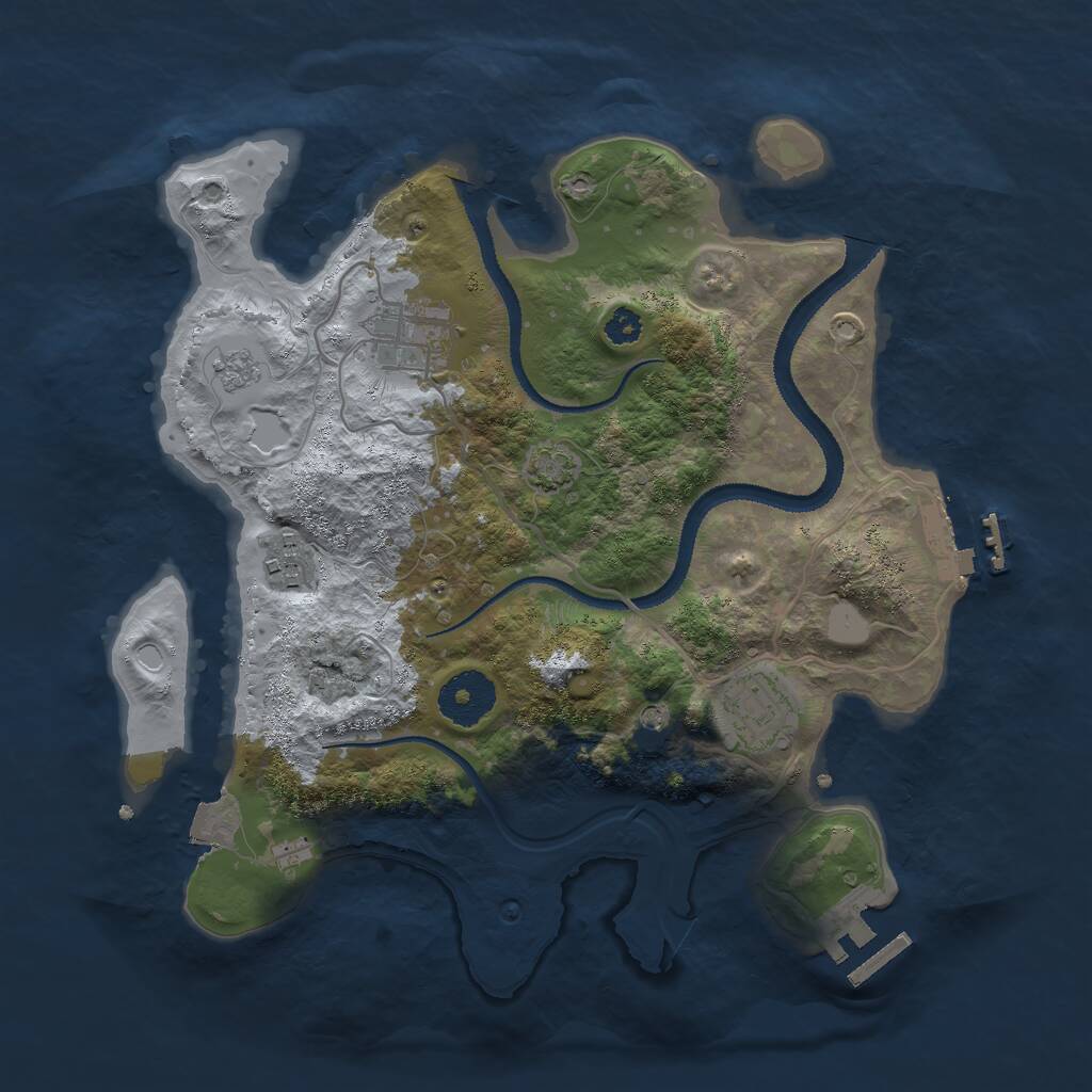 Rust Map: Procedural Map, Size: 3000, Seed: 868897251, 9 Monuments