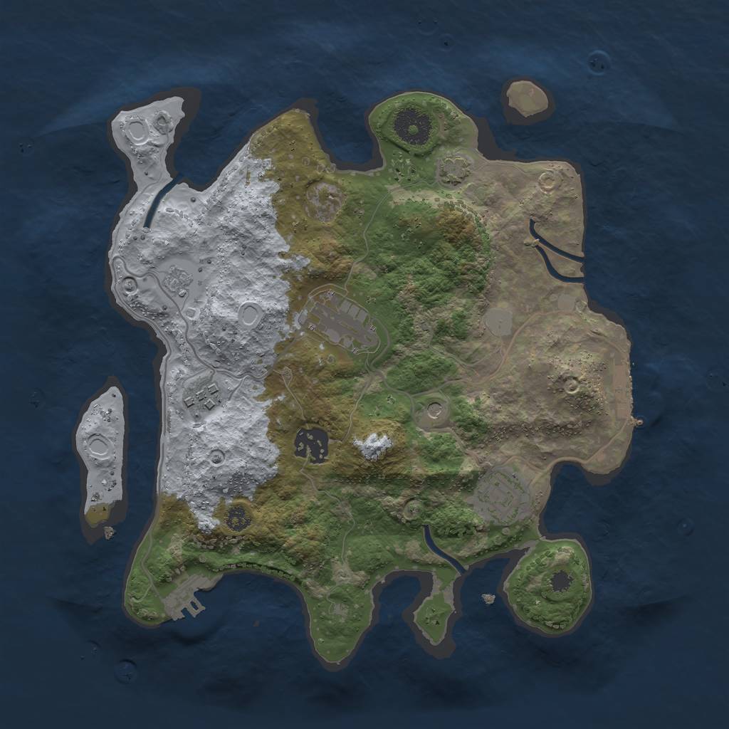 Rust Map: Procedural Map, Size: 3000, Seed: 868897251, 12 Monuments