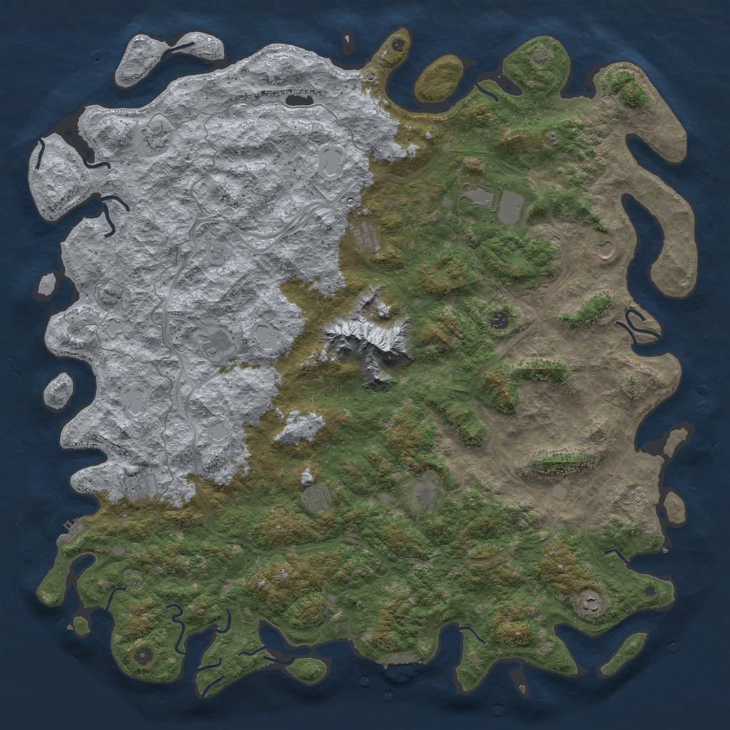 Rust Map: Procedural Map, Size: 6000, Seed: 944834304, 19 Monuments