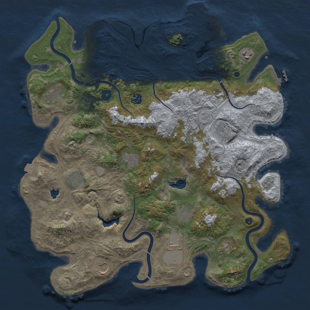 Rust Map: Procedural Map, Size: 4300, Seed: 18062023, 17 Monuments