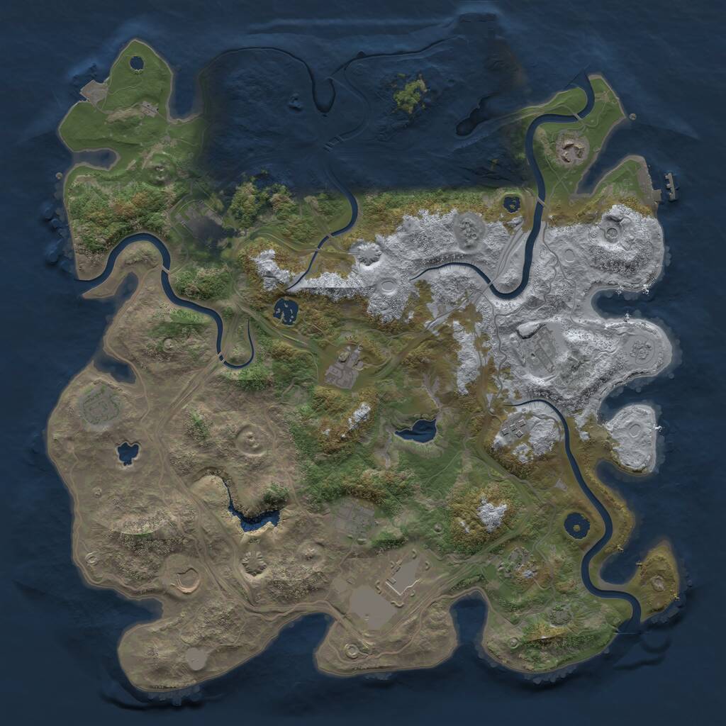 Rust Map: Procedural Map, Size: 4300, Seed: 18062023, 17 Monuments