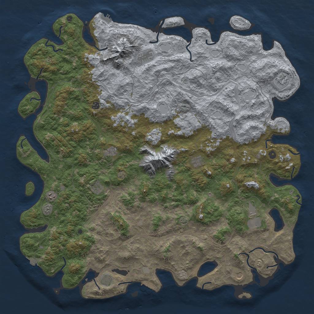 Rust Map: Procedural Map, Size: 6000, Seed: 9770646, 19 Monuments