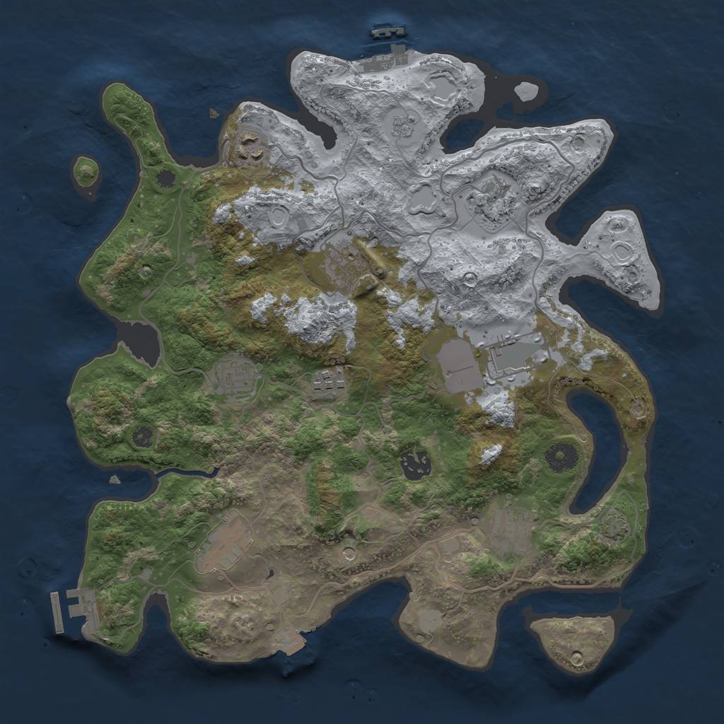 Rust Map: Procedural Map, Size: 3500, Seed: 431644902, 17 Monuments