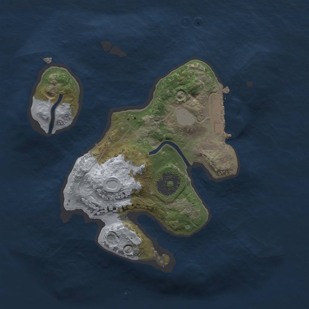 Rust Map: Procedural Map, Size: 2000, Seed: 243938447, 4 Monuments