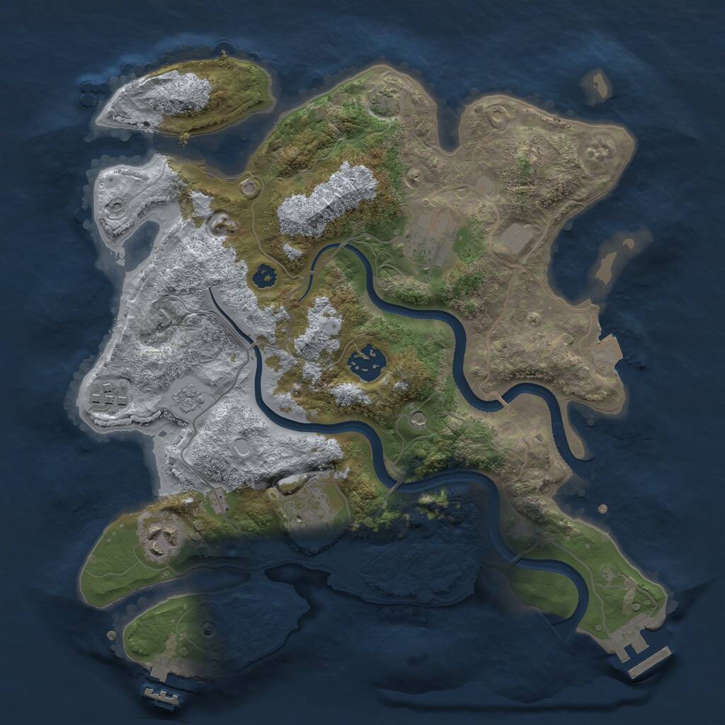 Rust Map: Procedural Map, Size: 3100, Seed: 876456, 11 Monuments